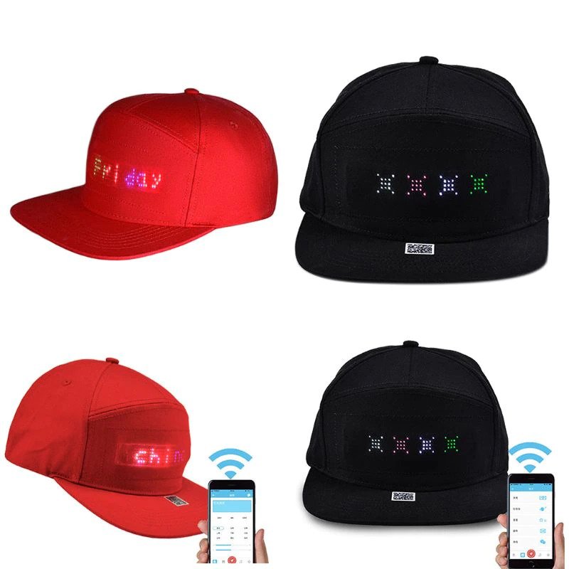 Glow Cap LED Mobile Phone APP Controlled Baseball Hatfacebook兴趣词